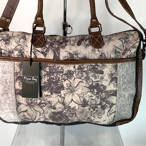 Myra Bag Laynyard Upcycled Canvas Messenger Bag S-1292 - Picture 1 of 8